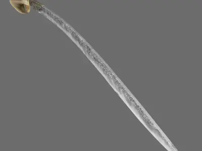Yatagan Ottoman sabre 3D model