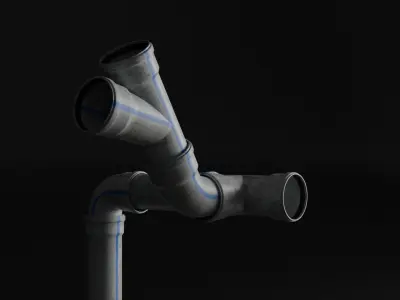 obsolete pvc pipe Low-poly 3D model