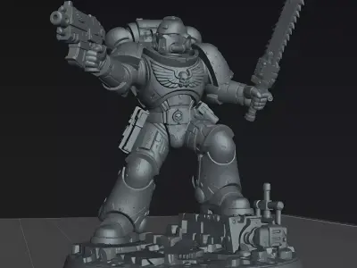 Assault Trooper Power Armor STL Sci Fi Miniature Figure 3D print model