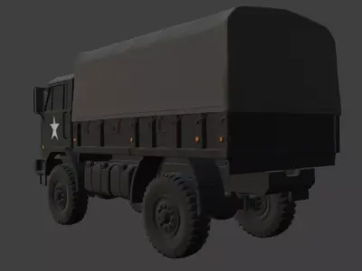Military Cargo Truck 3D Model 3D model