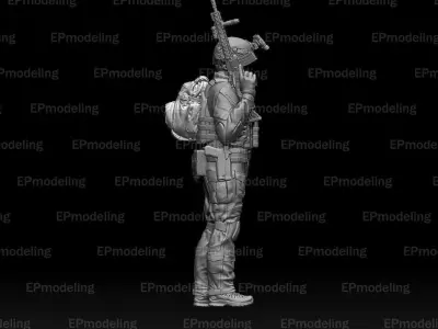 US ranger soldier 3D print model