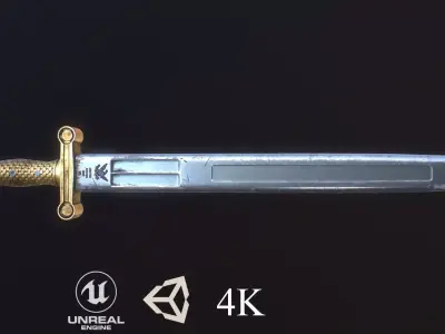  Civil War Artillery Sword Free low-poly 3D model