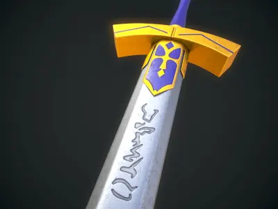 Artoria Pendragon Excalibur Low Poly Free low-poly 3D model