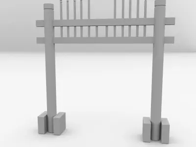 Hongsalmun japanese gate 3D model