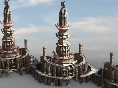 Dragon Master Shinto tower 3D model