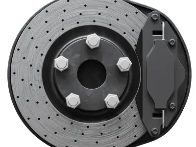 Car braking system for sport cars 3D model