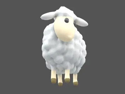 Cartoon Sheep v1 001 Low-poly 3D model