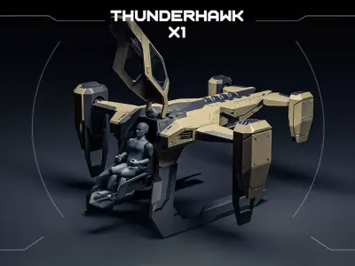 Thunderhawk X1 helicopter 3D print model