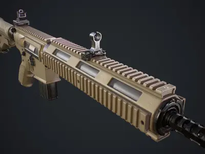  SCAR-L Gun Low-poly 3D model