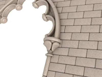 Gothic wall 3D model