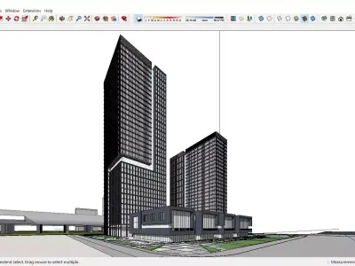 Sketchup Residential Complex B2 3D model