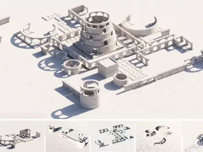 Ruined Historical Buildings Collection 3D model