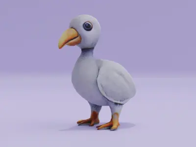 Baby Dodo Cute Bird Low-poly 3D model