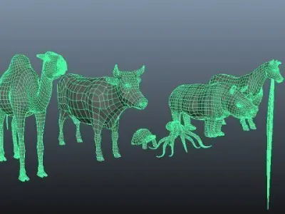 3D Lowpolygon Animals ver 1 Low-poly 3D model
