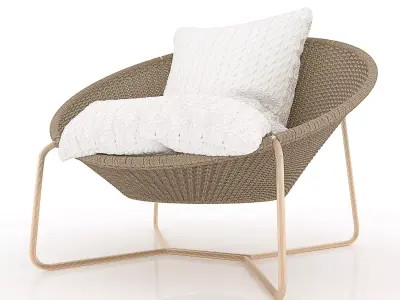 Lounge chair cushions for outdoor 3D model