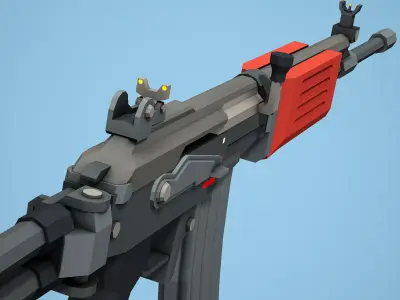 Stylized Galil ARM Low Poly Mobile Ready Low-poly 3D model