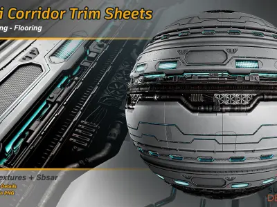Sci-Fi Corridor Trim Sheets Texture
