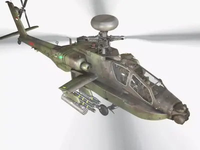 Apache AH-64E Guardian Indonesia Complex Animation Low-poly 3D model