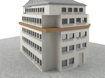 Residence Apartment Hotel Building Free low-poly 3D model