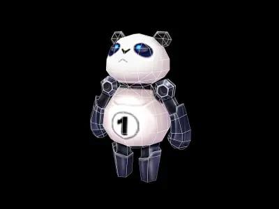 panda robot Free low-poly 3D model