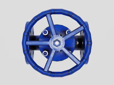 Valve flanged gate Low-poly 3D model