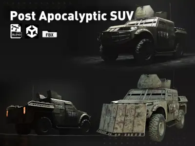 Post Apocalyptic Suv PBR Low-poly 3D model