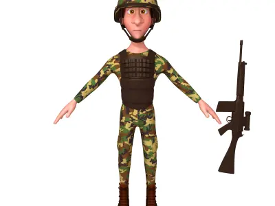 Soldier Cartoon 3D model