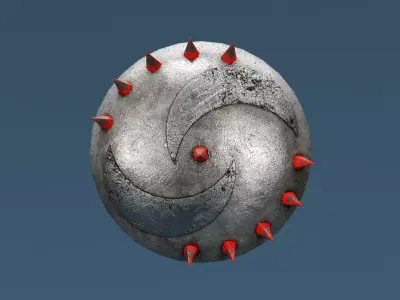 Lunar shield from medieval times  Low-poly 3D model