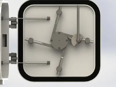 Weathertight Marine Hatch 600x600x600mm with INOX cleats 3D model