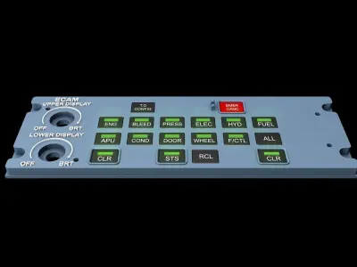 Airbus A320 Ecam Panel 3D print model