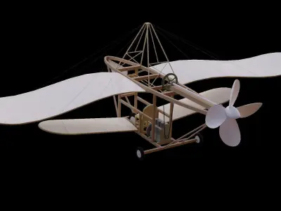 Aircraft biplane 3D model