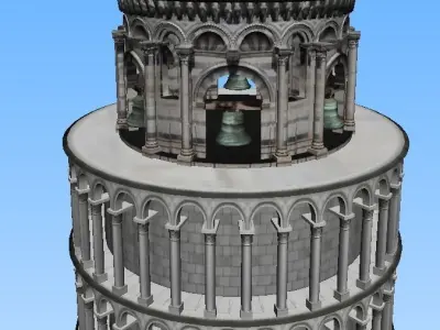 Pisa tower Italia 3D low-poly model Low-poly 3D model
