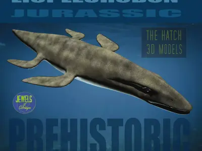 Liopleurodon whale Low-poly 3D model