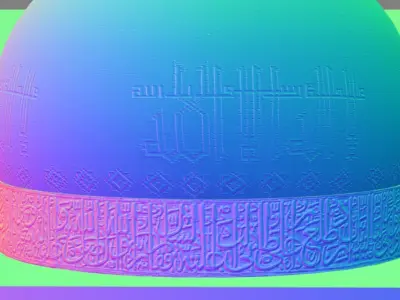 Mosque and Desert terrain version 1 3D model