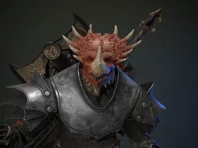 Dinosaur Knight Low-poly 3D model