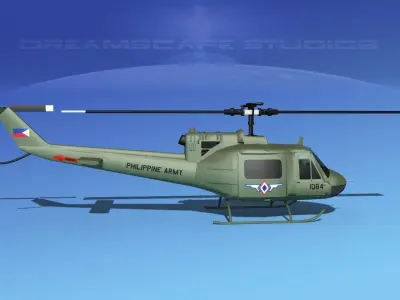 Bell UH-1B Iroquois Philipines 3D model