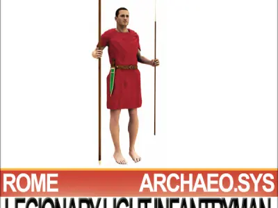 Ancient Rome Light Infantryman 4 BC Props 3D model