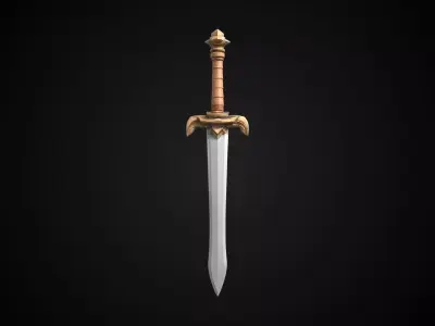 Stylized Hobbit Sword - Field Fang - Game Ready Free 3D model