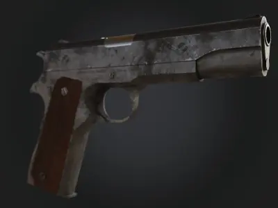 Colt 1911 game-ready 3D model