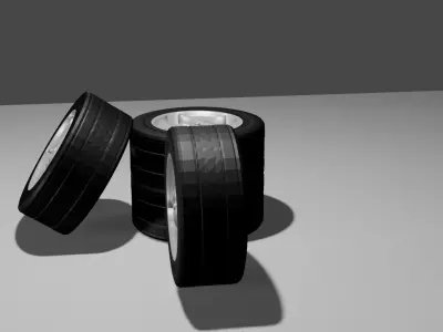 Car wheels 3D Free low-poly 3D model