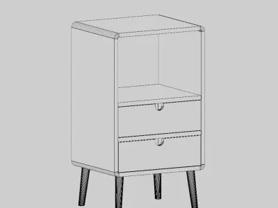 Wooden Bedside Table nightstand Free 3D model