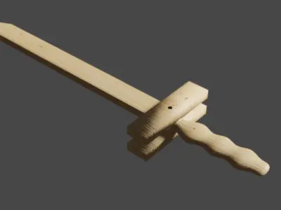 Wooden Sword Free 3D model
