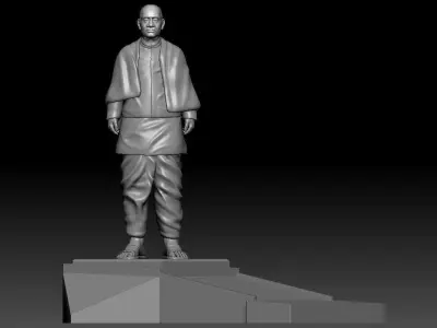 Statue of Unity or sardar patel High-poly 3D model 3D print model