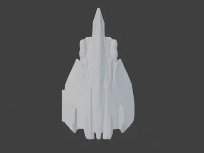 Futuristic spacecraft Low-poly 3D model