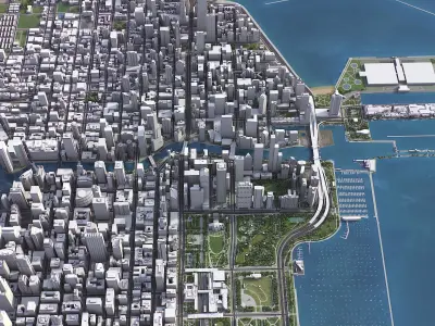 Chicago Low-poly 3D model