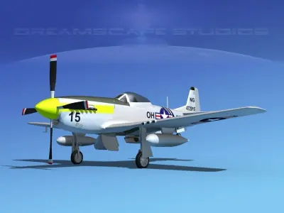 F-51D Mustang Ohio ANG 3D model