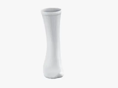 Sport Long Sock On The Foot Low-poly 3D model