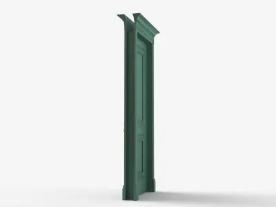 Classic Door Wood RAL 6000 3D model