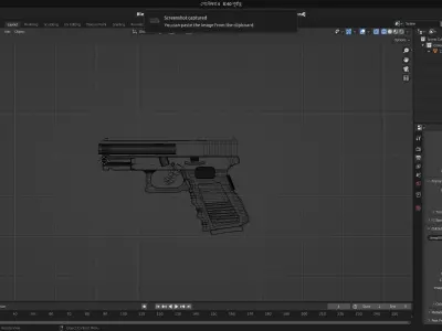 Short Gun low poly Low-poly 3D model