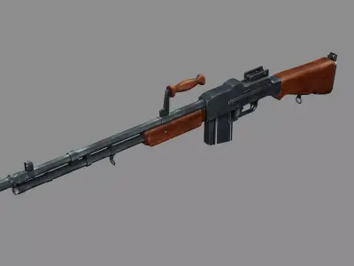 Assault Rifle L1A1 Fn Fal 3D Model Low-poly 3D model